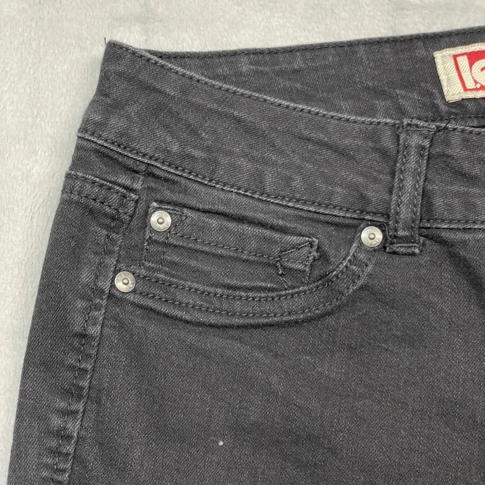 L.E.I. Emma Moto Jeggings Women Size 9 Black Ribbed Knee Slim Fit Stretch Pants